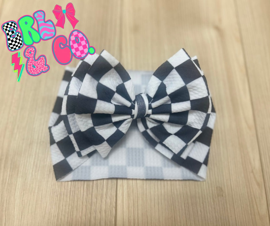 Black and White Checker Bow
