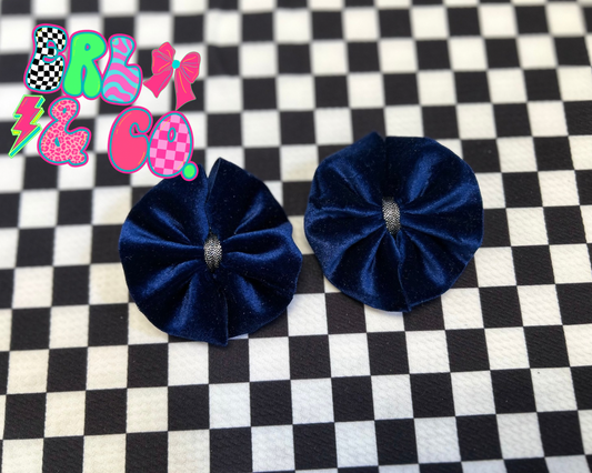 Navy Velvet Bow