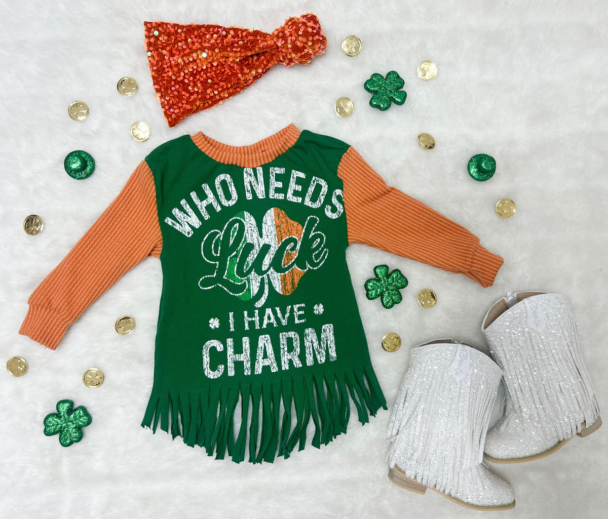 Lucky Charm Fringe Tee Dress