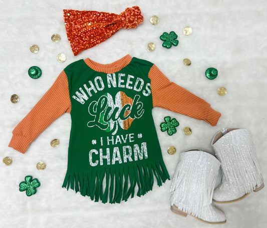 Lucky Charm Fringe Tee Dress