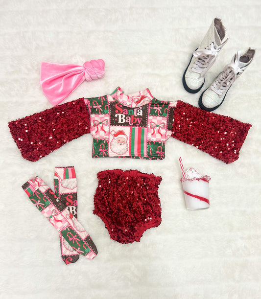 Santa Baby Set with Boot Socks