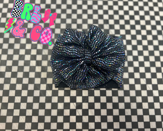 Black Holographic Dots Bow