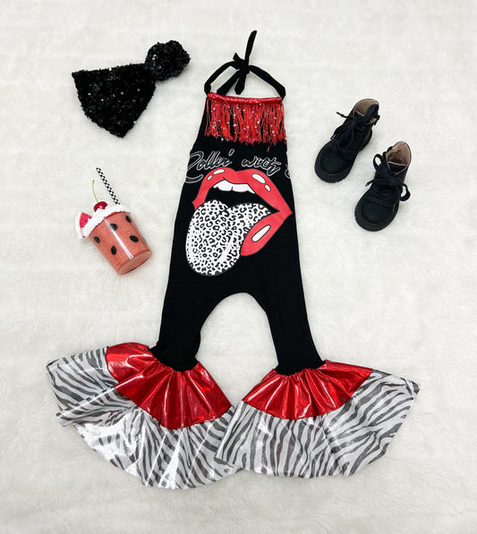 Red Lip Rockstar Custom Frida Romper