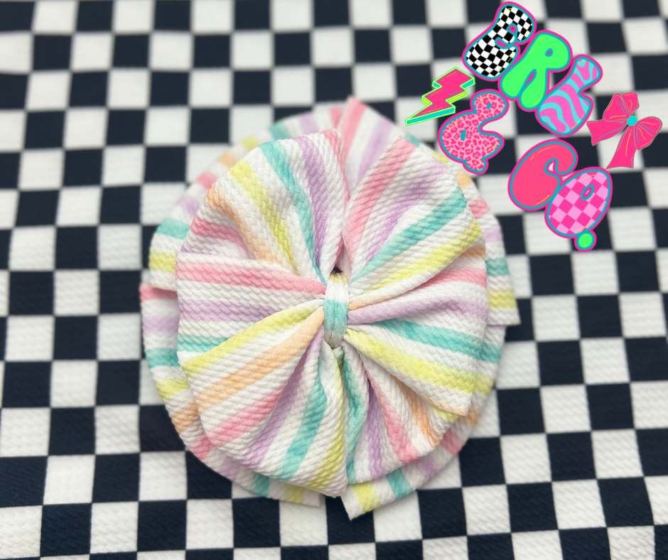 Pastel Stripes Bow