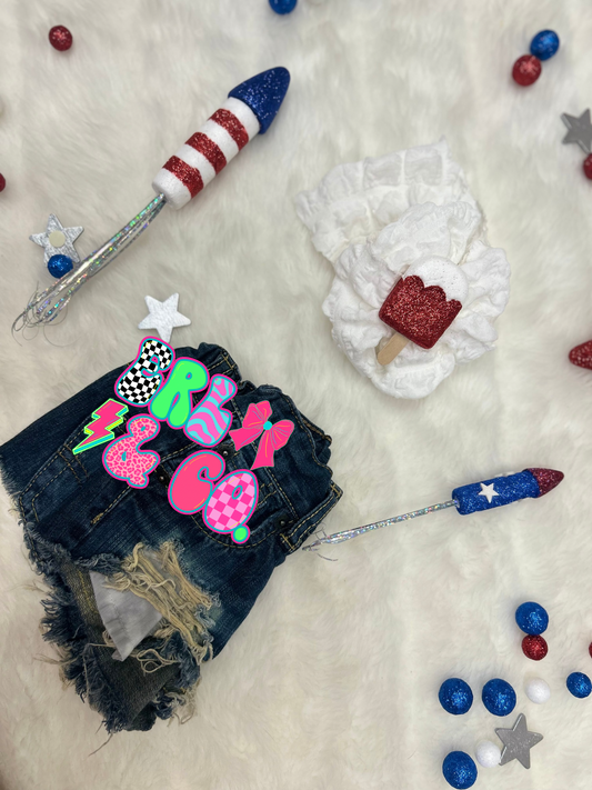 Messy Popcorn Headwrap With Popsicle (Preemie)